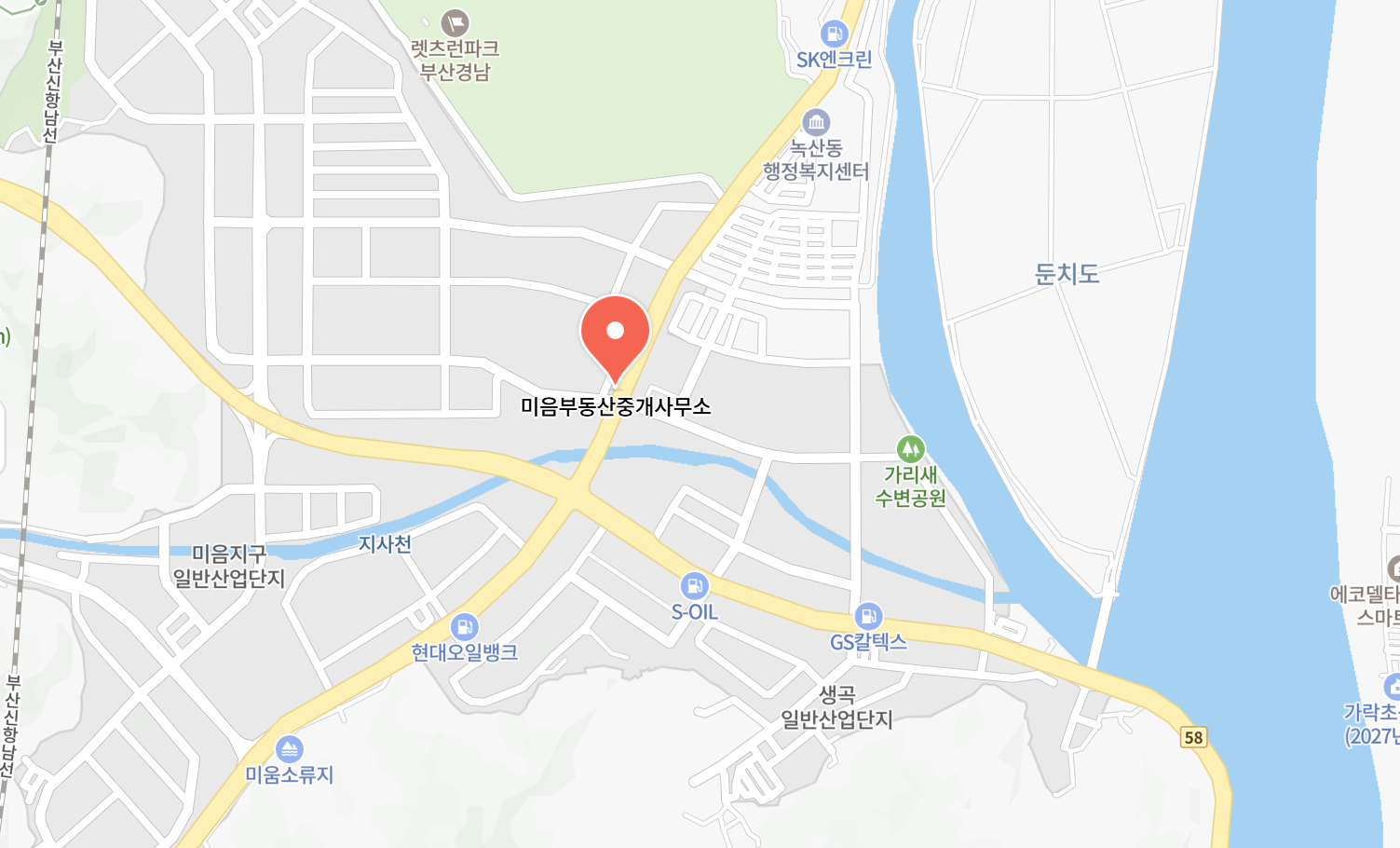 미음부동산중개사무소 위치 지도